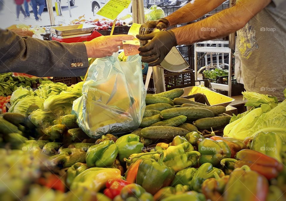 shopping in the fresh street market