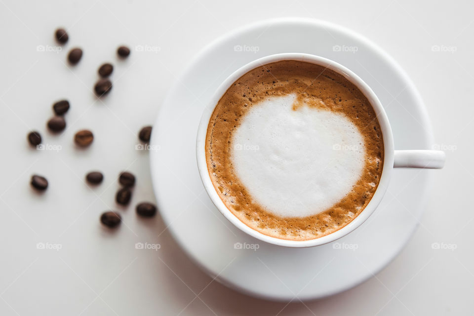 Cup of coffee with coffee