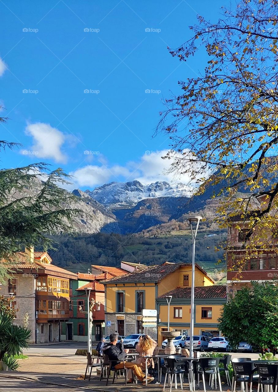 village and mountain