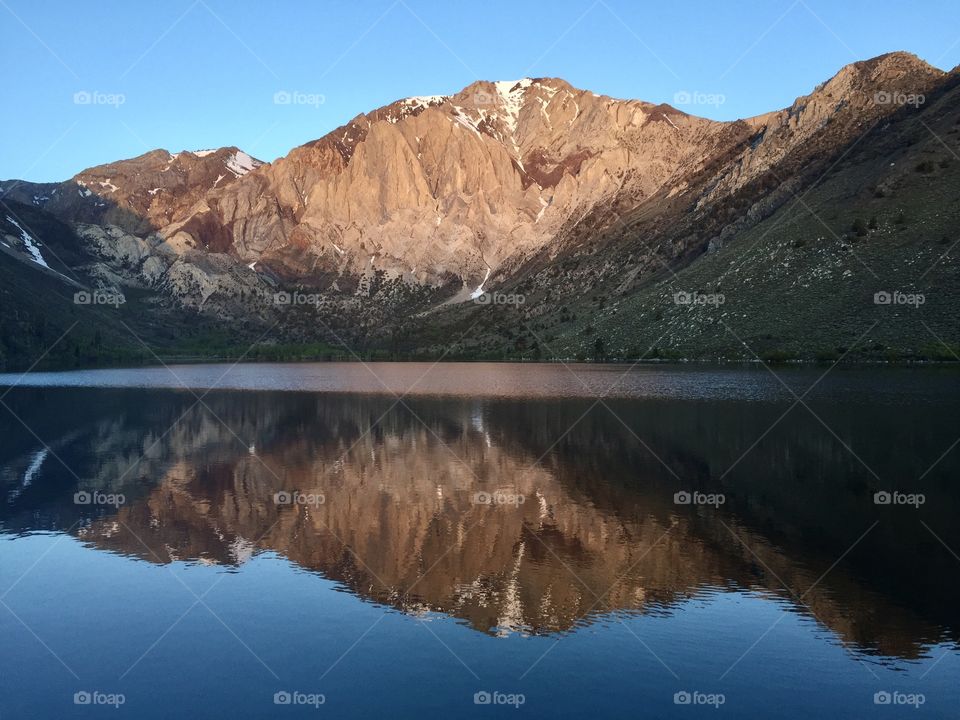 Reflection of mountain in lake