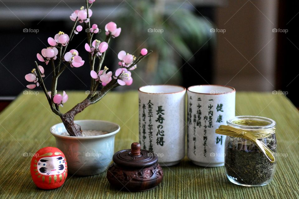 Japanese tea  on table