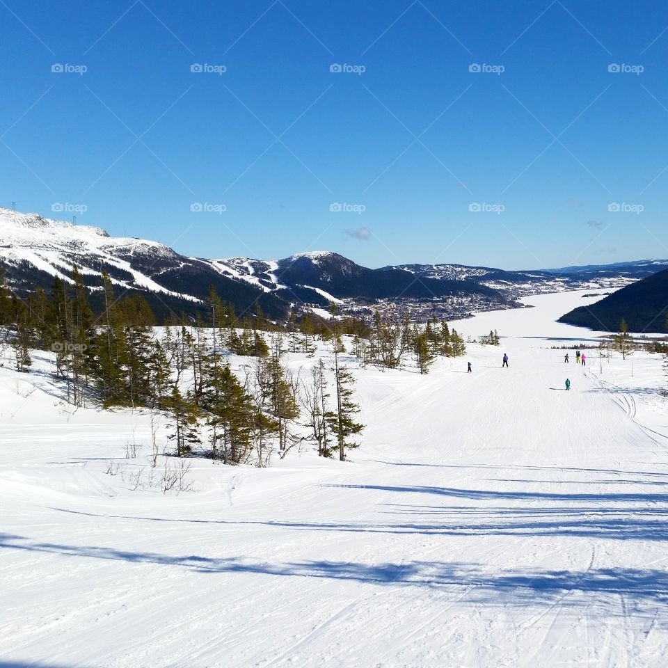 Over view of snowy landscape