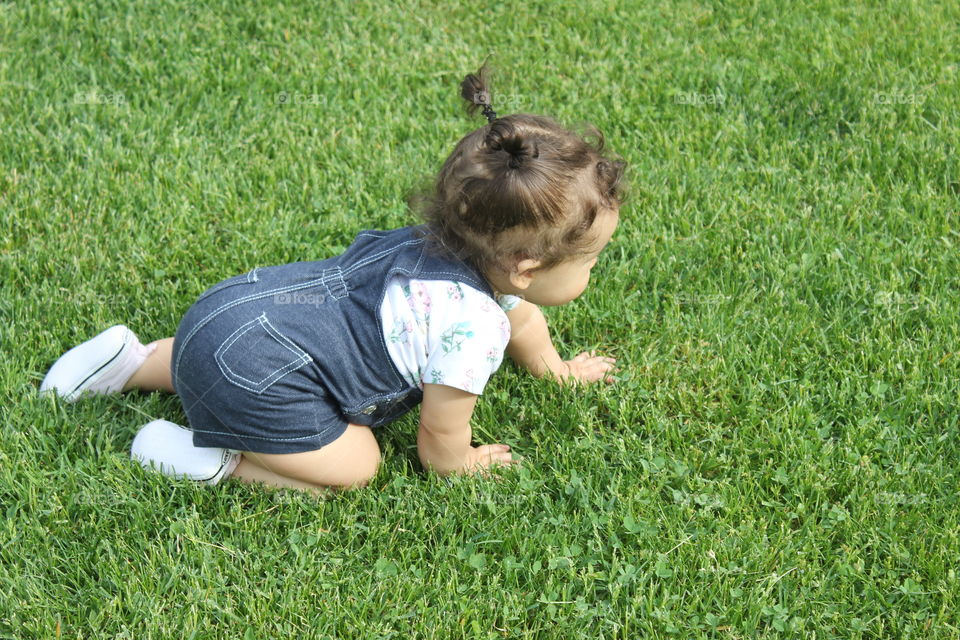 Baby on grass 