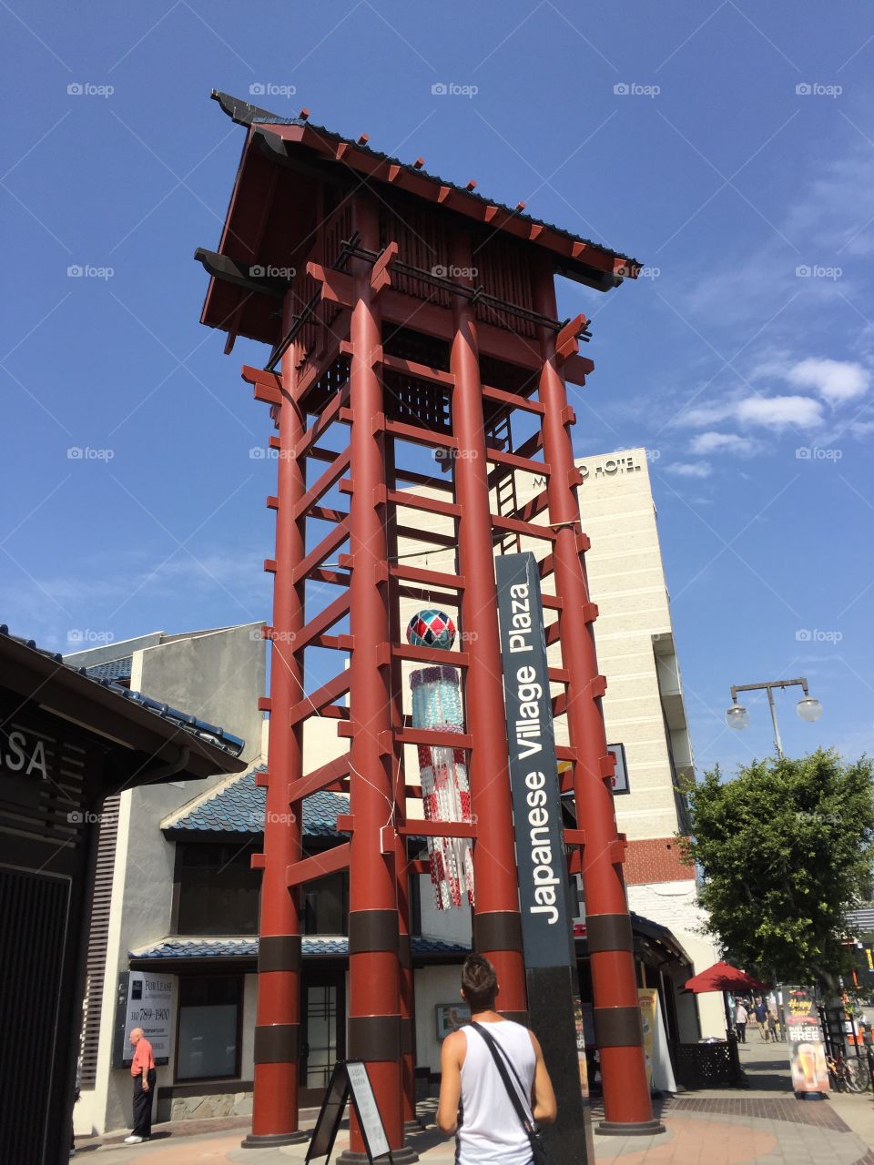 A building in littleTokyo,LA. Looking up at littleTokyo,Los Angeles 