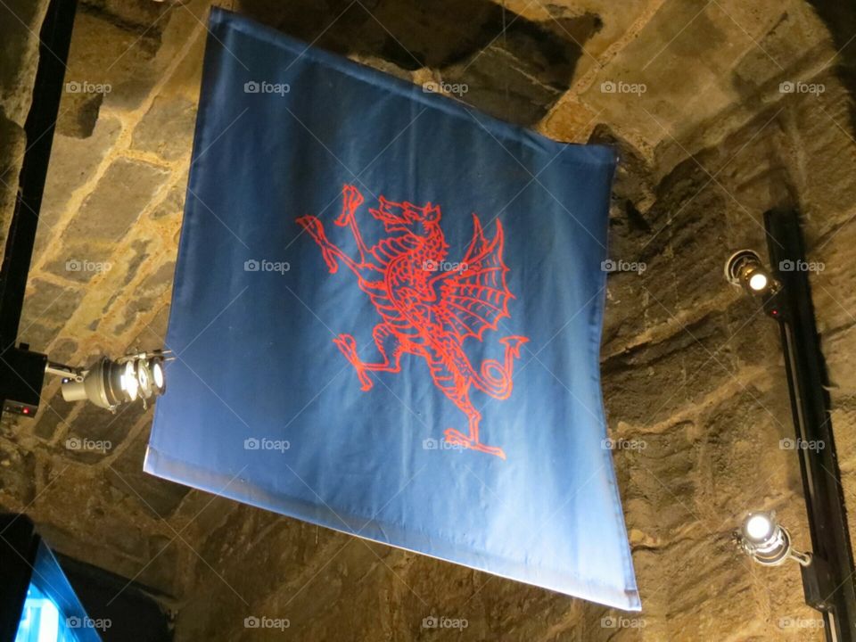 Welsh flag. Taken at Camarthan castle