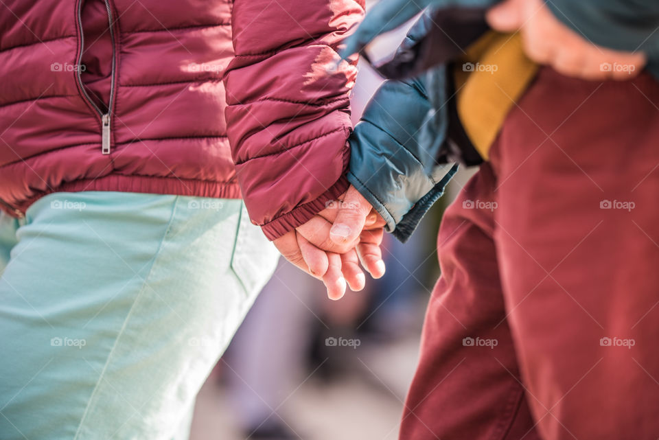 holding hands