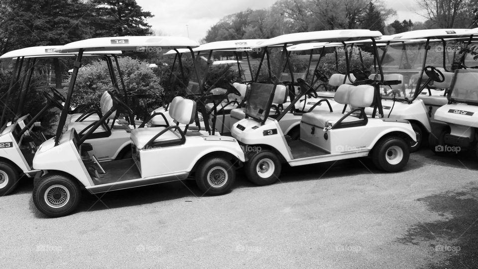 Golf. Club Car Queue