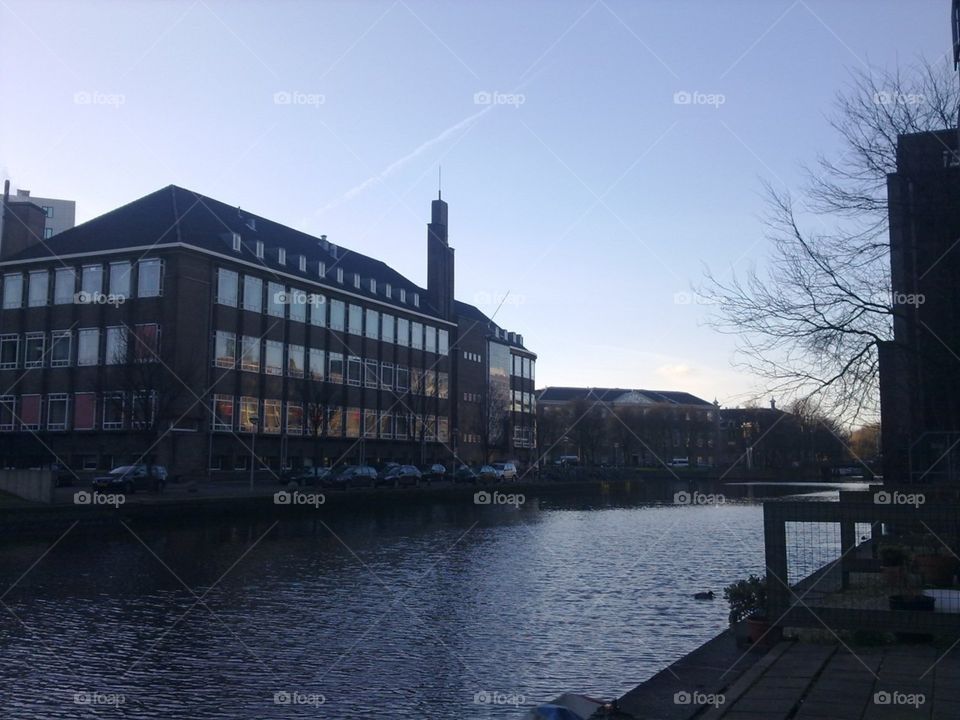 Terrace by the canal.