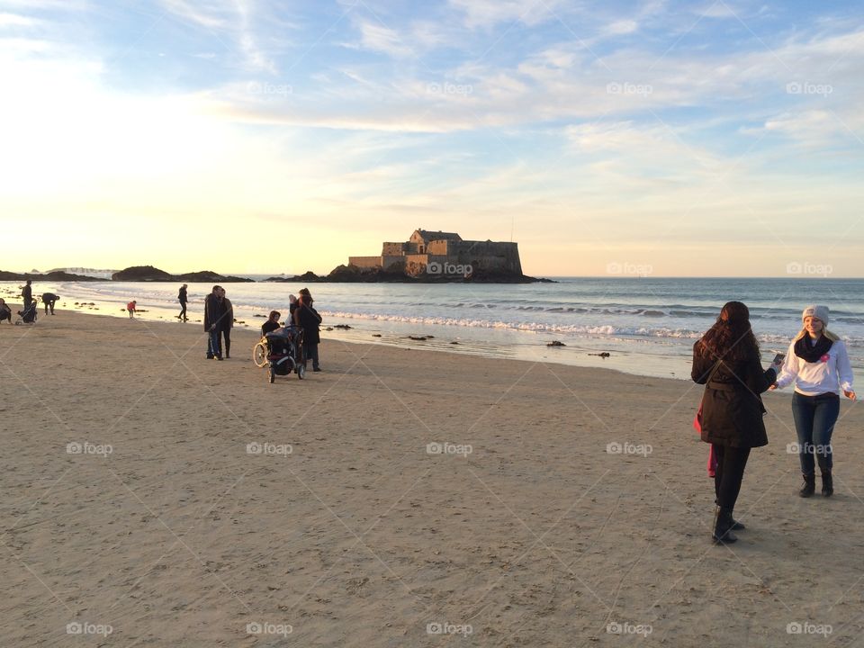 Saint Malo, France. Walled city on the beach in France