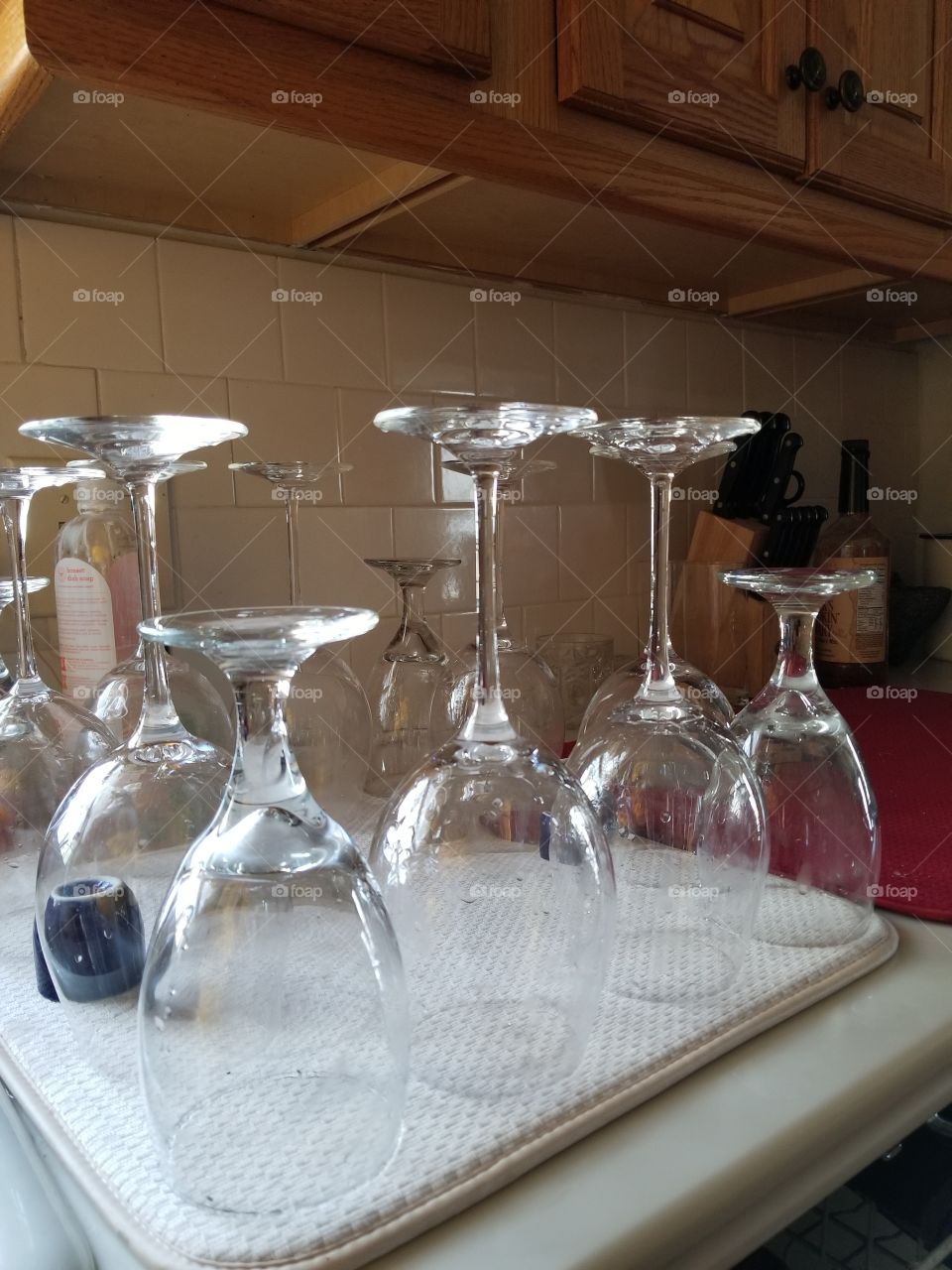 Wine and water glasses
