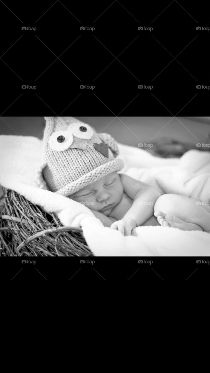 Baby Sleeping in Birds Nest