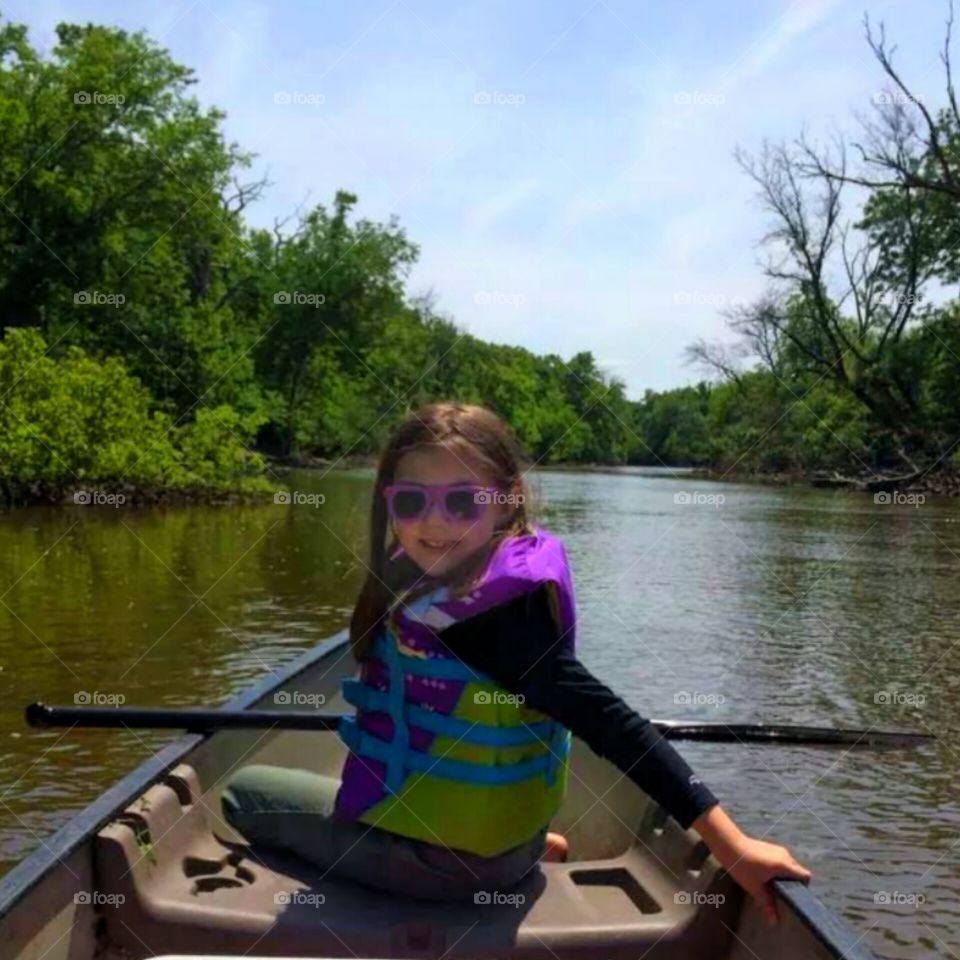Canoeing . My Grandaughter on a Canoe Trip 