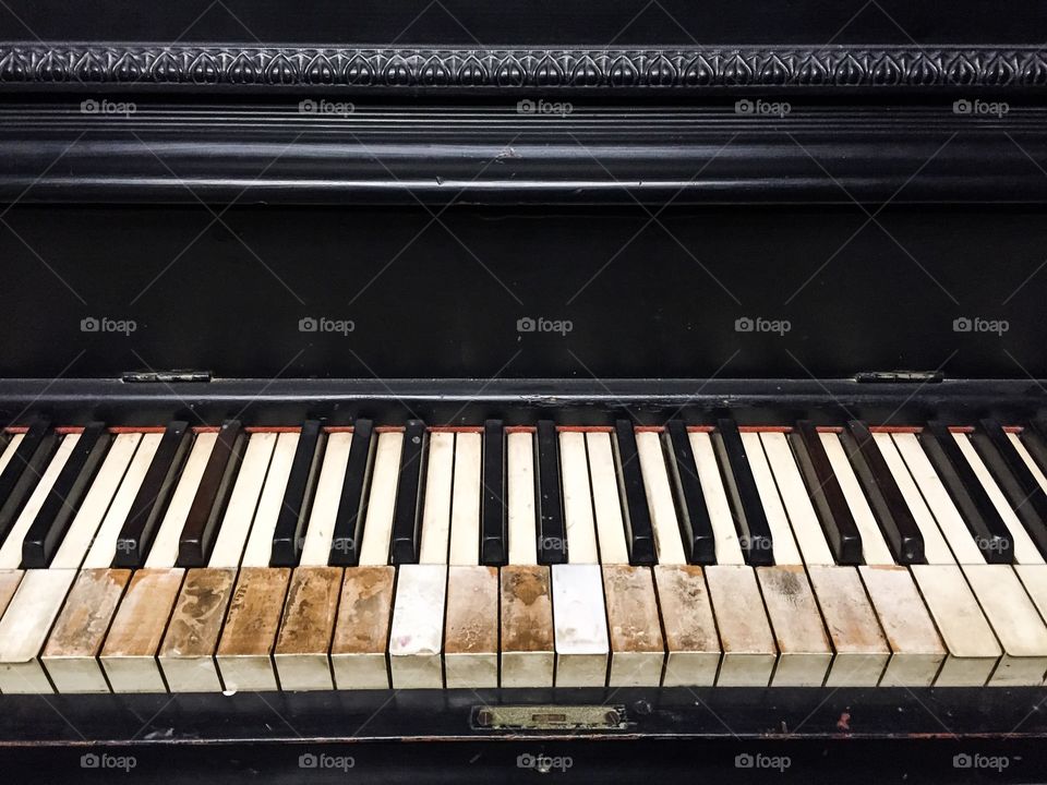 Tarnished Ivory Piano Keys