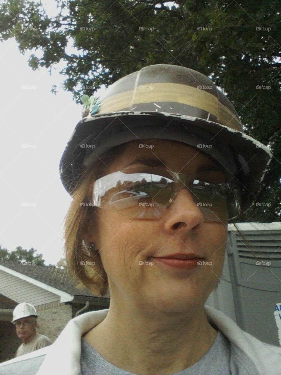 Hard hat zone, construction site.