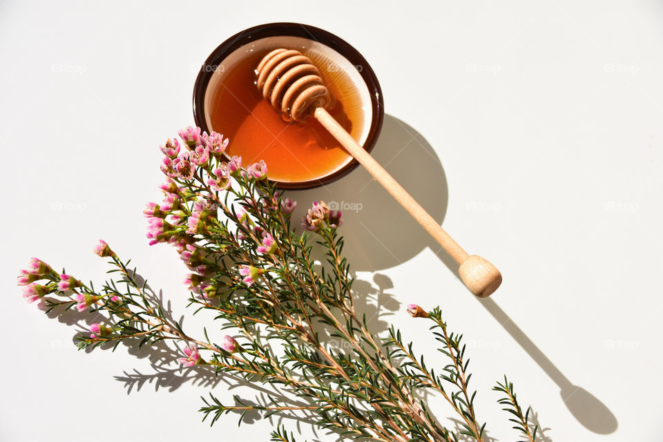 Manuka honey and flower 