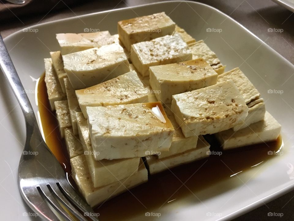 Extra Firm Tofu in Soy Sauce