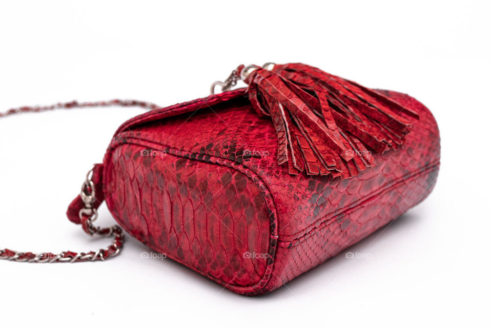 Fashion luxury snakeskin python handbag. 