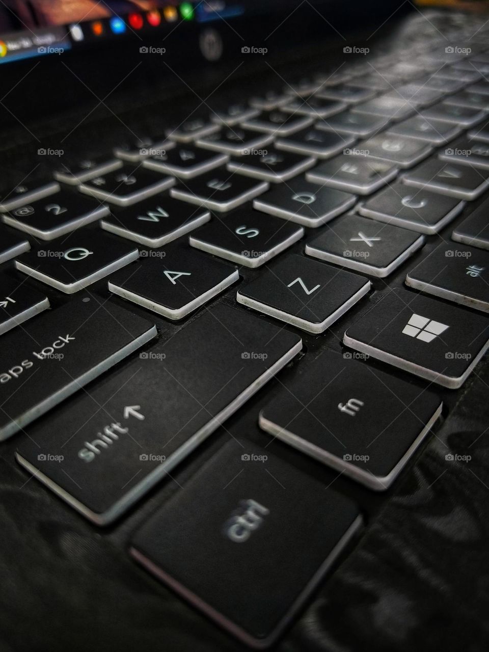 keyboard on black and white