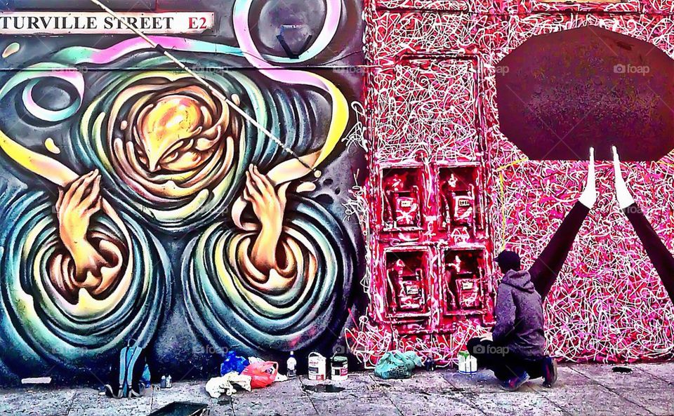 Graffiti artist at work!