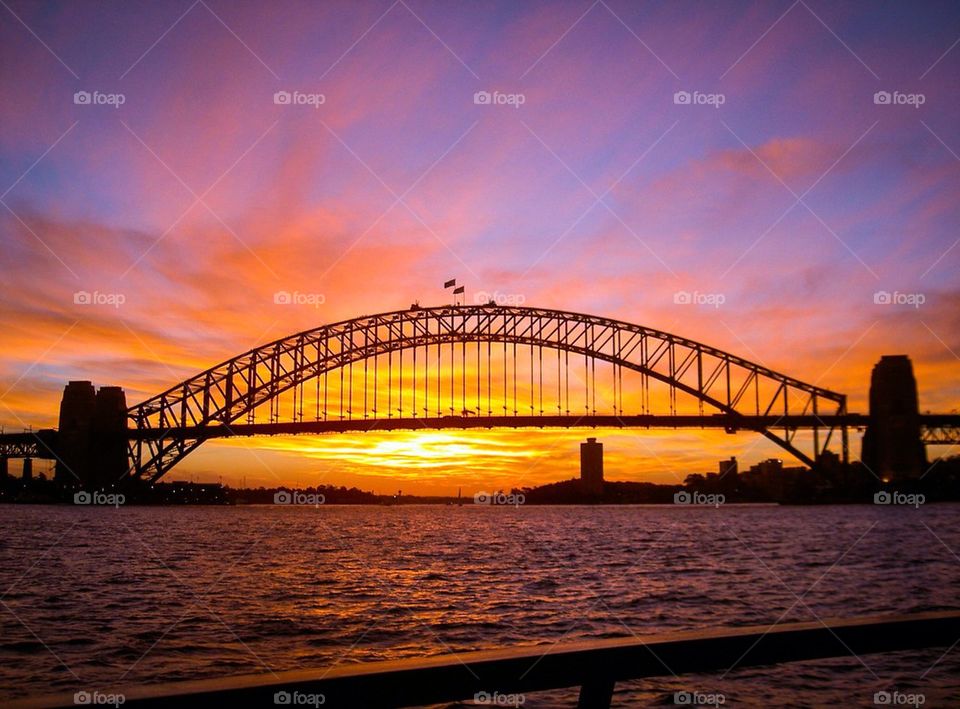 Sydney Harbour Bridge sunset
