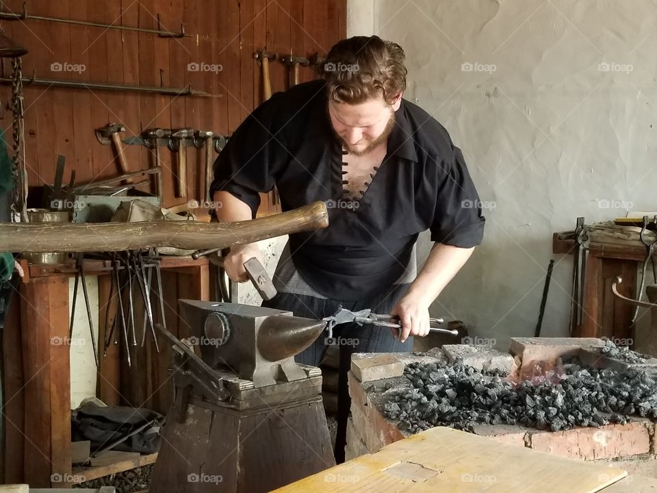 A blacksmith at work