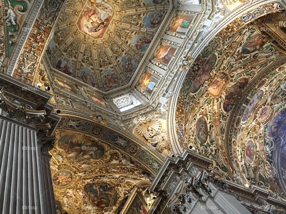 Stunning ceiling of the Bergamo Cathedral!
