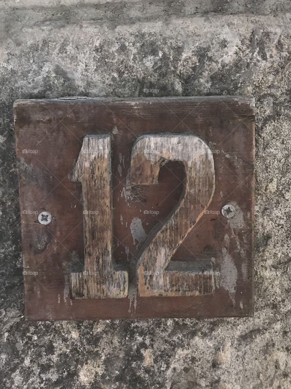 Number twelve 12 address plaque 