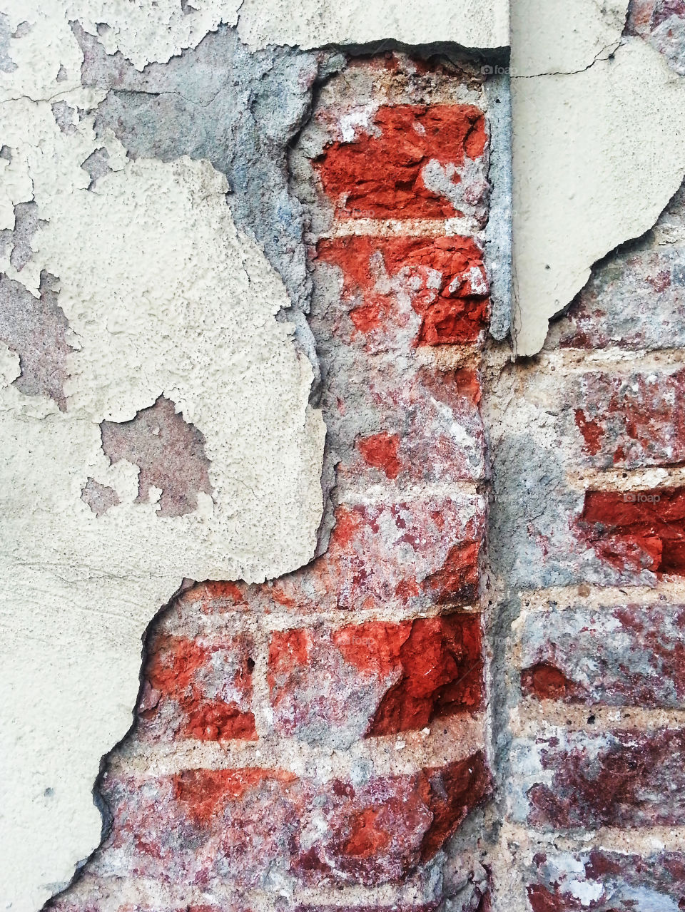 Cracked brick wall background
