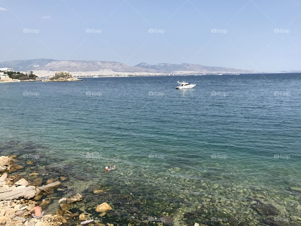 Greek beach in piraeus greece