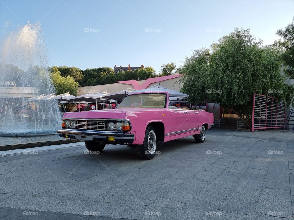 Pink cabriolet