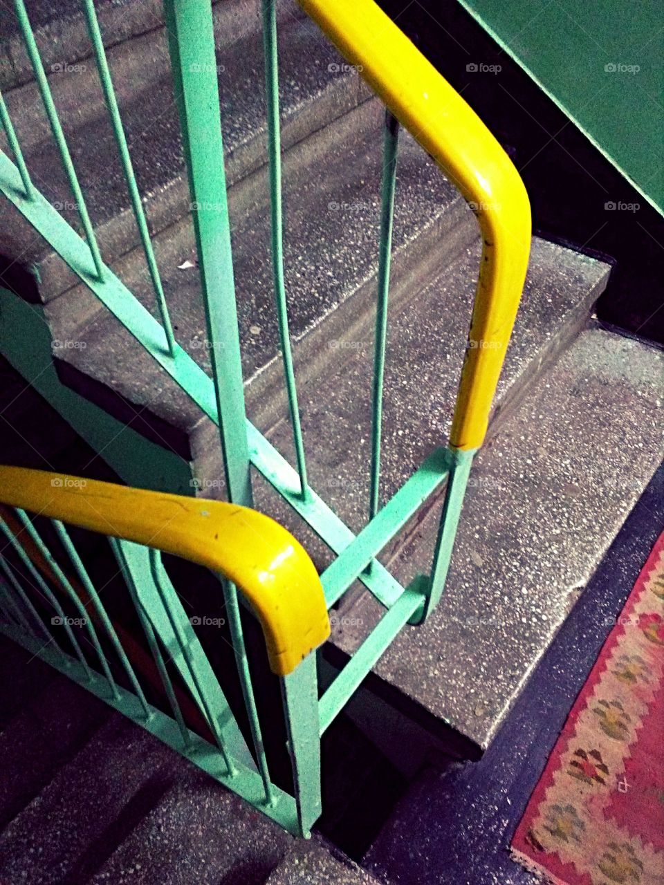 Colorful stairway in the block