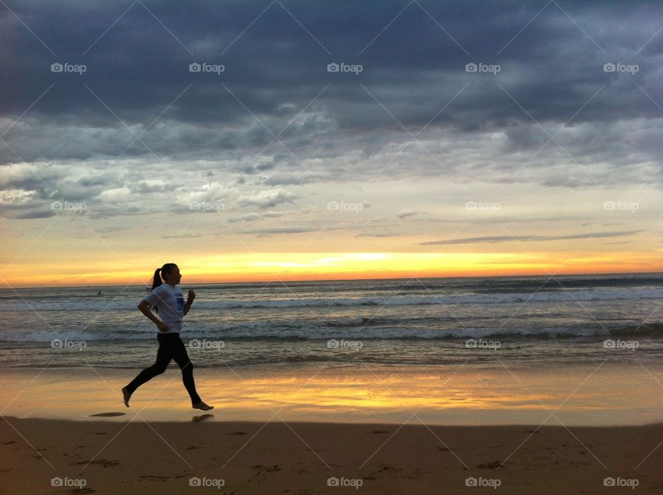 Sunrise run. Captured on Manly Beach, NSW, Australia