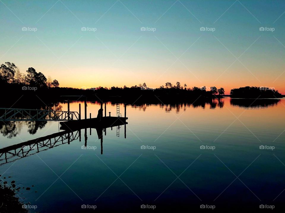 dawn on the lake.