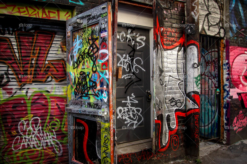 Graffiti alley, urban landscape