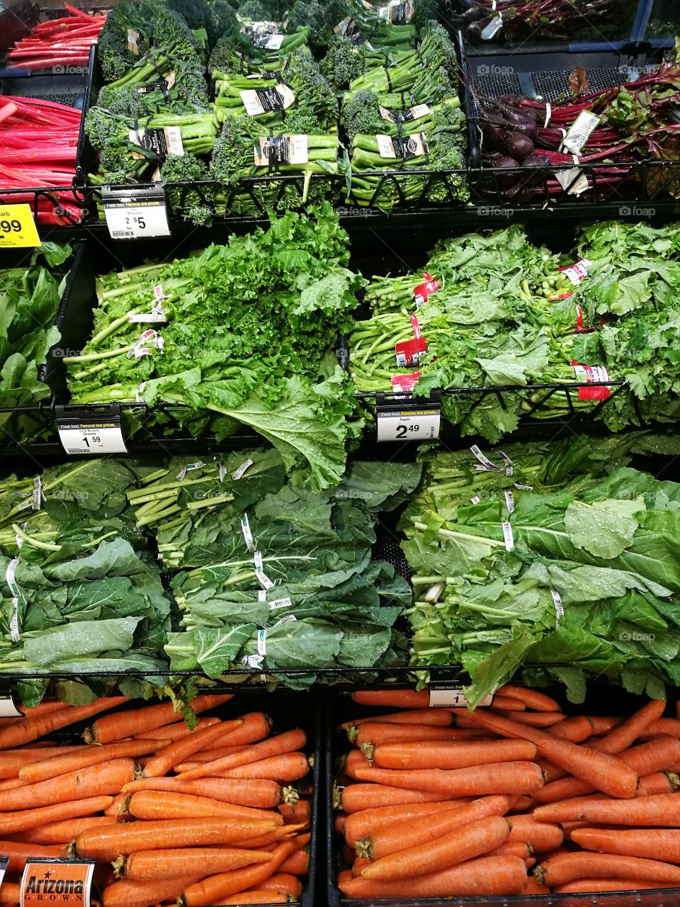 Various kinds of vegetables in supermarket