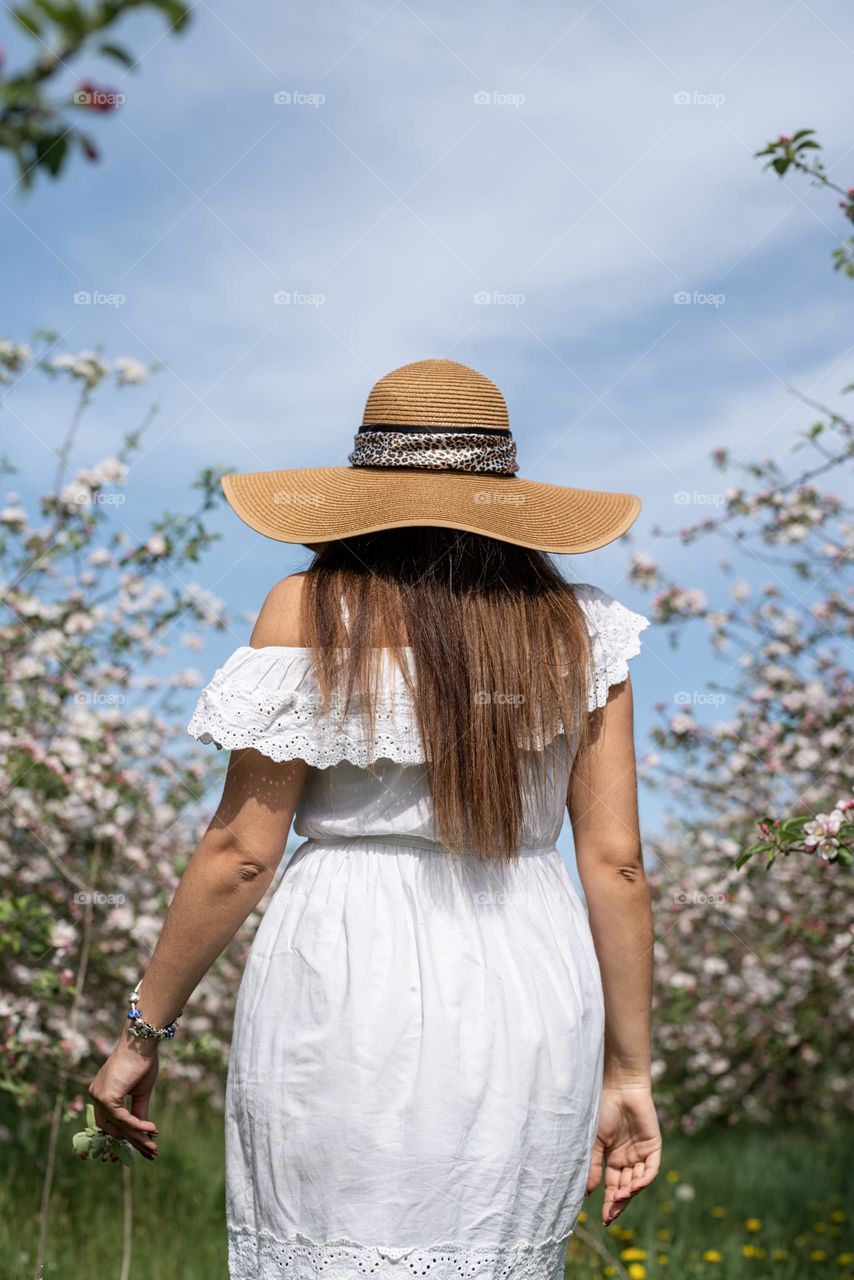 woman in spring