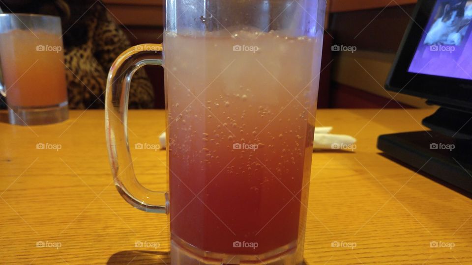 Blackberry lemonade on a wooden table