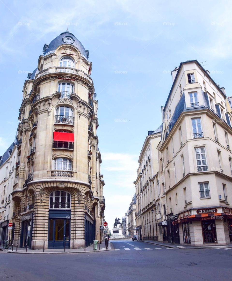 Beautiful buildings in Paris center 