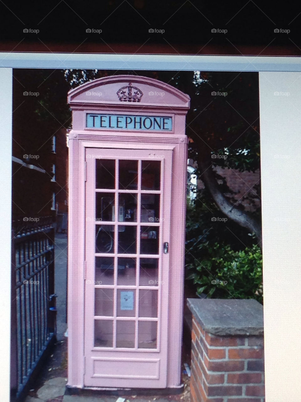 Pink telephone booth