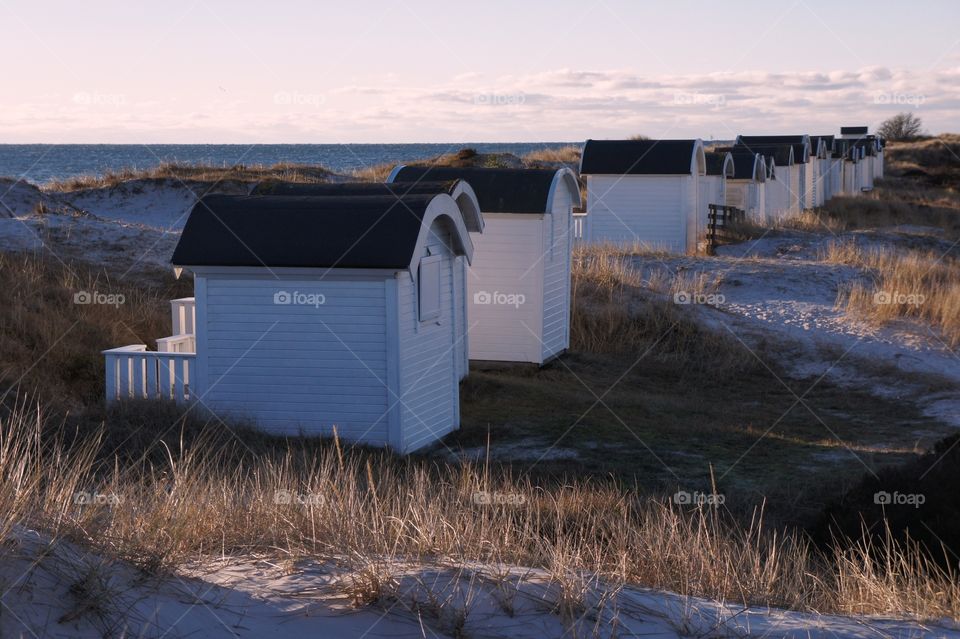 Beachhut in pale Winter light