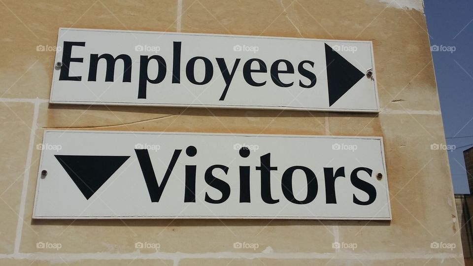 Parking signs in a factory