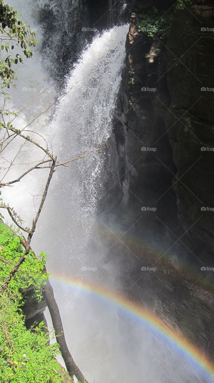 Waterfall and rainbow