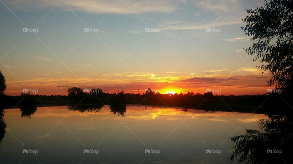 sunset pond