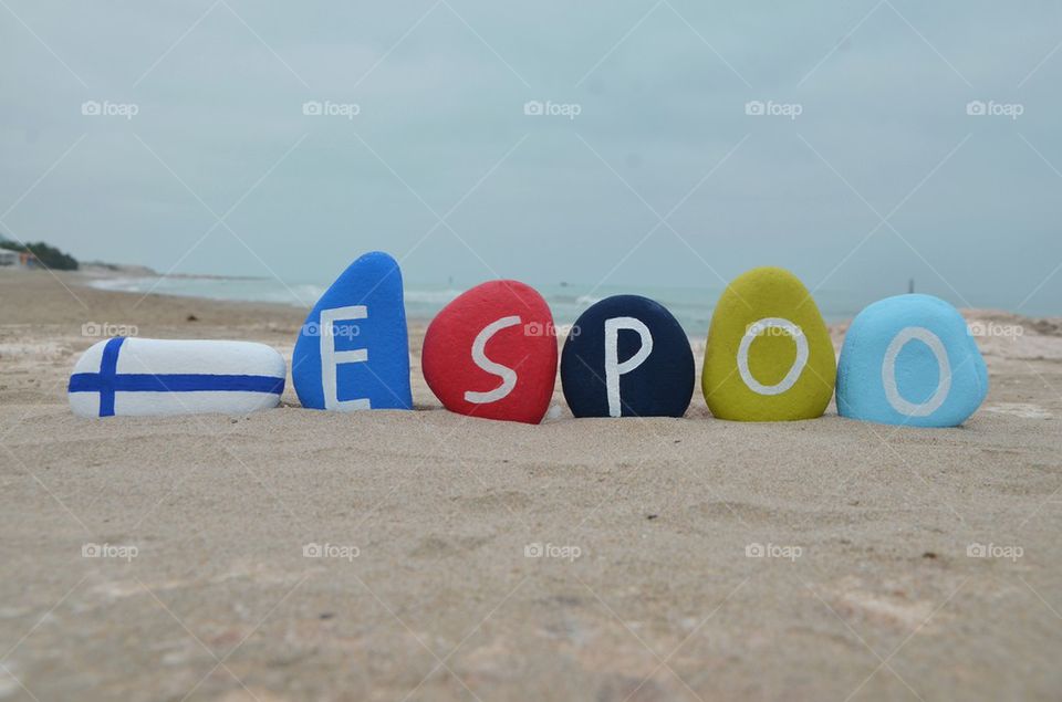 Espoo, souvenir on colourful stones