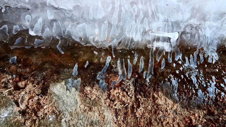 out for a walk in Manitou Springs and found this cool looking mini sideways frozen waterfall