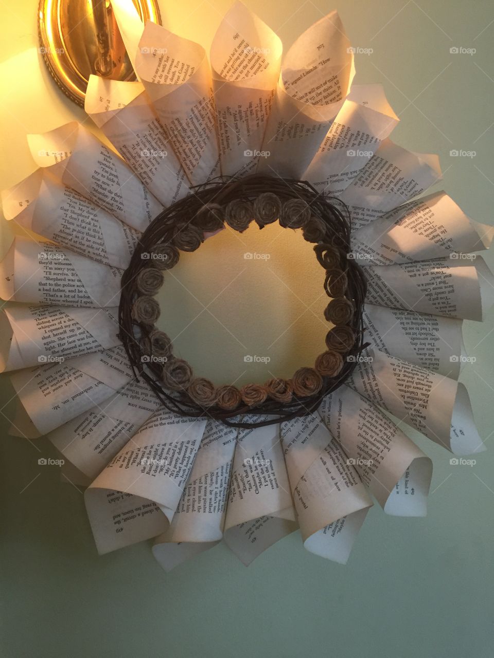 Book page wreath