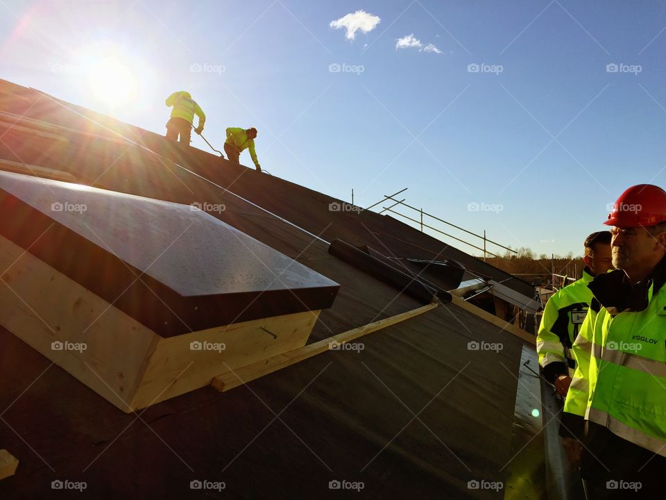 New roof. Inspection of the new roof. 