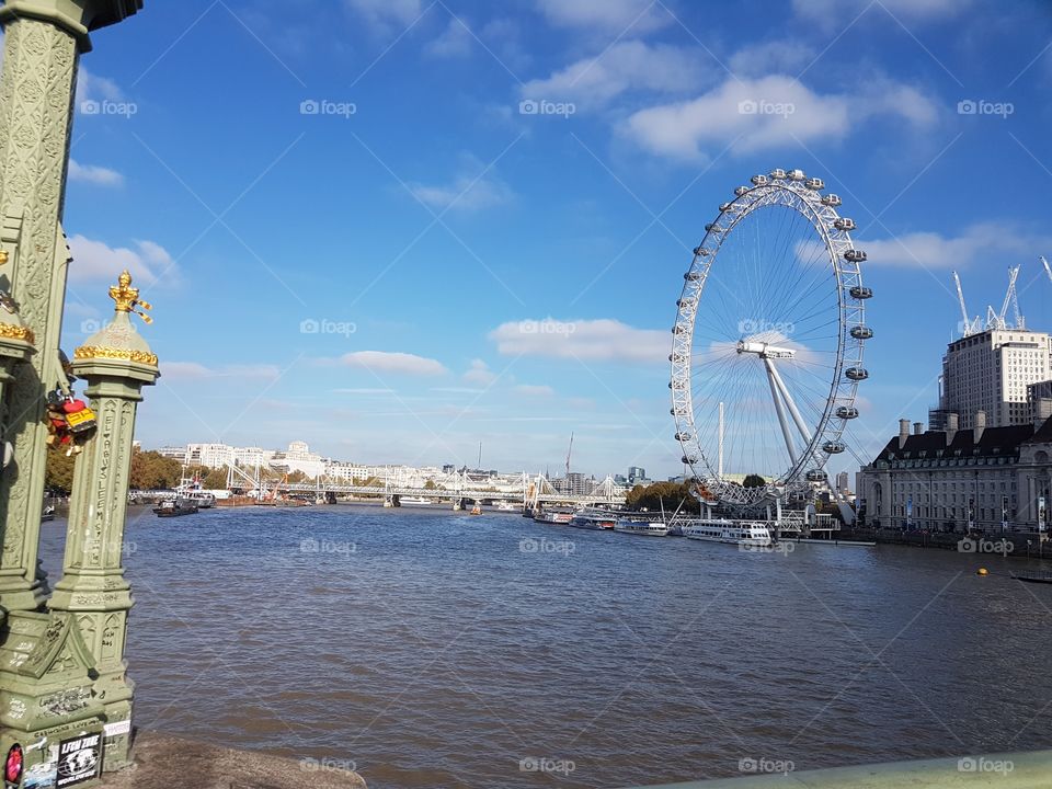 view from Westminster bridge, millennium eye