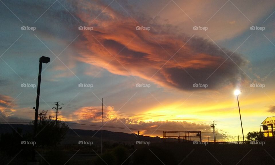 Sunset over Reno. fire in the sky