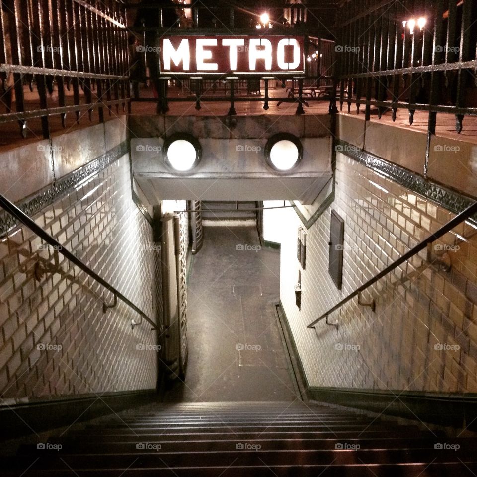 Indoors, Subway System, Step, Light, Inside